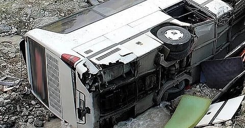 At least 35 people were killed after two buses collided on a highway in Syria