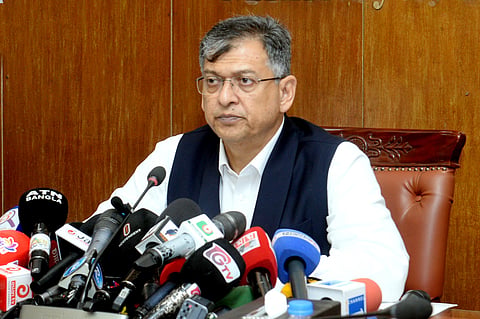 Home Minister Salahuddin Ahmed speaks at the Secretariat.