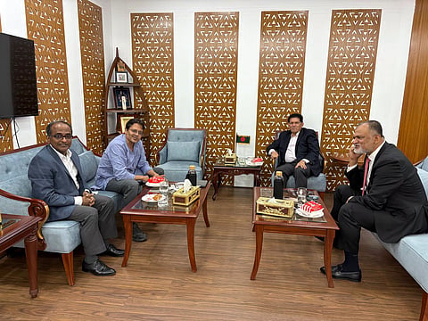 Lutfey Siddiqi with Khalilur Rahman and former commerce adviser Bashir Uddin