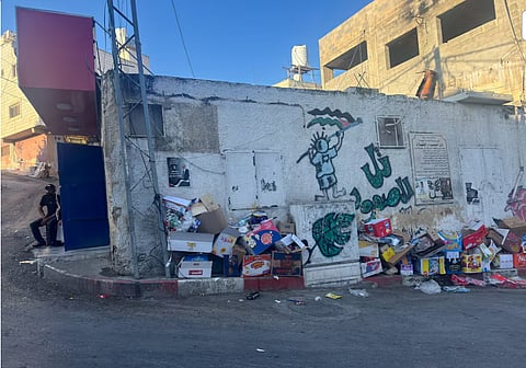 Graffiti reading 'Tal the steadfast' in the Palestinian village Tal in the Israeli-occupied West Bank July 27, 2026.
