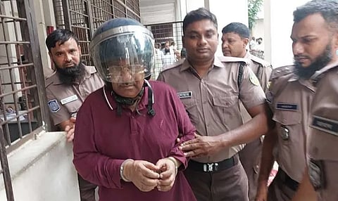 Sitangshu Kumar Sur, former deputy governor of the Bangladesh Bank, at the court premises
