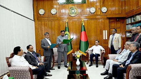 BNP candidate Sarwar Alamgir takes oath as a member of parliament on July 9. 
