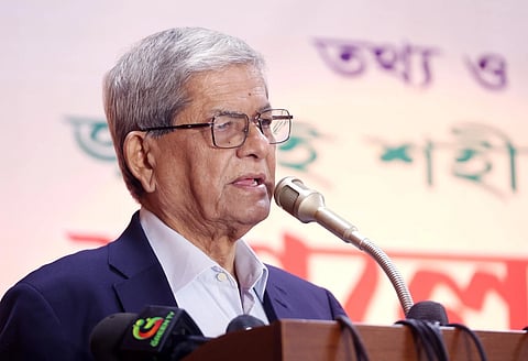 LGRD and Cooperatives Minister Mirza Fakhrul Islam Alamgir addresses a publication unveiling ceremony, photography exhibition, and discussion as the chief guest. 