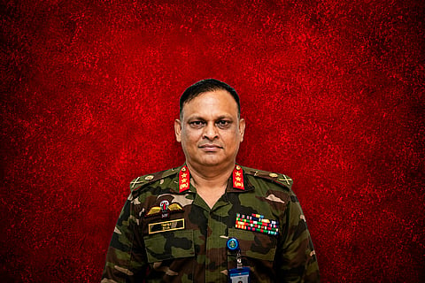 Retired Major General Ziaul Ahsan, accused in a case over alleged enforced disappearances, at the International Crimes Tribunal.
