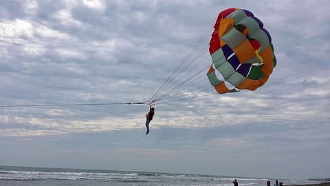 A moment from the video showing the flight of Shouvik Roy on Saturday.