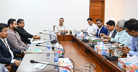 Prime Minister speaks during an exchange of views with water management experts at the Prime Minister's Office in the Bangladesh Secretariat on Tuesday. 