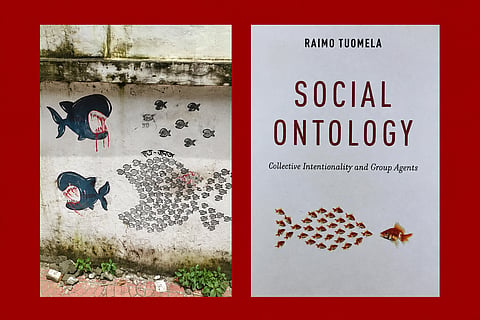 A graffiti on the wall (left) and Raimo Tuomela’s Social Ontology (right)