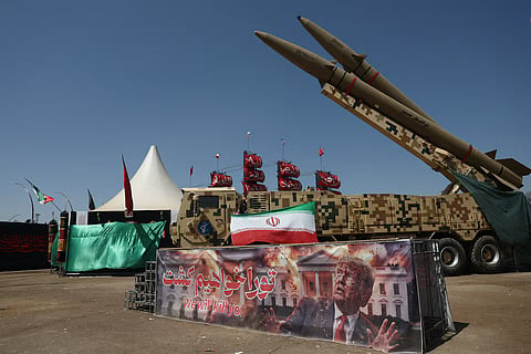 An Iranian missile system is displayed in Azadi Square in Tehran, Iran, July 30, 2026. 