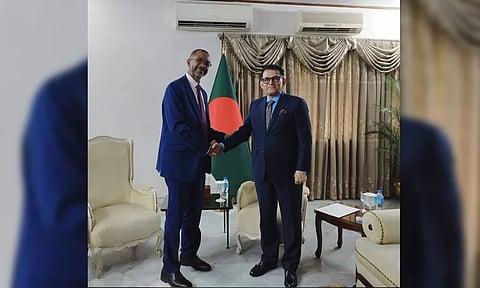 UNDP Resident Representative Stephen Rodriques met Foreign Minister Dr Khalilur Rahman at the Foreign Ministry. 