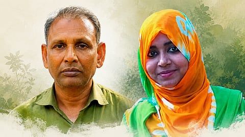 A collage of murder accused retired army member Hafizur Rahman and victim Sohagi Jahan, also known as Tonu,