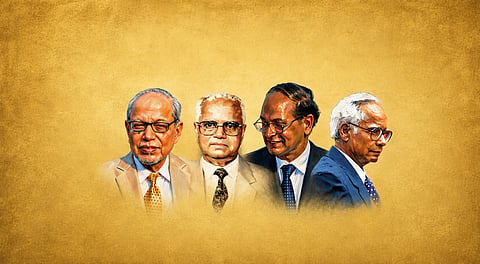 AQM Badruddoza Chowdhury, Abdur Rahman Biswas, Abdus Sattar and Iajuddin Ahmed (from left to right)