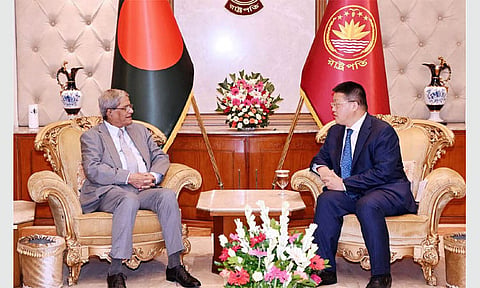Chinese Ambassador to Bangladesh Yao Wen today pays a courtesy call on President Mirza Fakhrul Islam Alamgir at the Bangabhaban on August 31, 2026.
