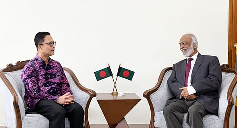 Moyeen Khan meets Malaysian High Commissioner to Bangladesh Mohd Shuhada Othman at the Secretariat on August 30, 2026.