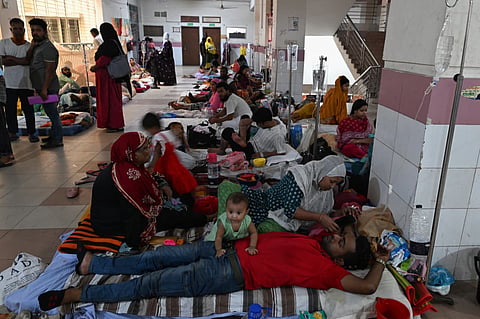 Dengue patients at the Mugda Medical College Hospital in Dhaka on August 30, 2026.