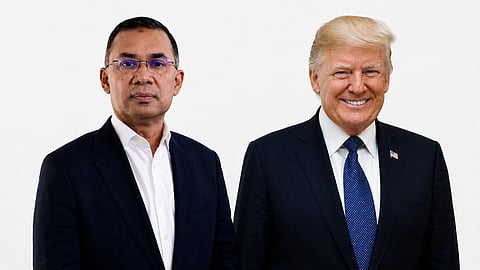 Collage of Prime Minister Tarique Rahman and US President Donald Trump
