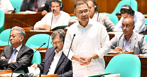 File photo of Prime Minister Tarique Rahman in Parliament.