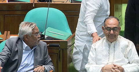 BNP Standing Committee Member Mirza Abbas joins the 13th Parliament session in a wheelchair on Thursday.