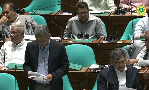 Finance Minister speaking at the parliament