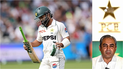 Pakistan batter Mohammad Rizwan and PCB chairman Mohsin Naqvi.