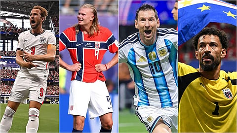 Harry Kane, Erling Haaland, Lionel Messi and Vozinha.
