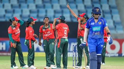 Bangladesh defended a modest total of 103 with a disciplined bowling display to beat UAE by 34 runs.