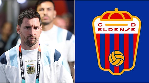 Lionel Messi, Spanish second-division side C.D. Eldense logo.