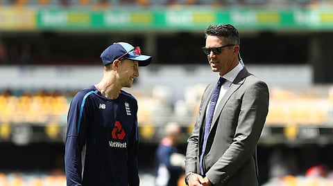 England Test captain Joe Root and former England batsman Kevin Pietersen.