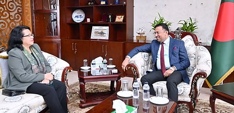 Indonesian Ambassador to Bangladesh Listyowati pays a courtesy call on State Minister for Foreign Affairs Humaiun Kobir 
