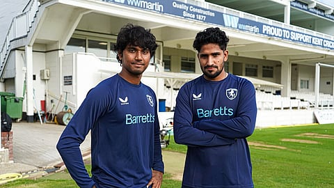 Bangladesh and Kent teammates Hasan Mahmud, Khaled Ahmed.