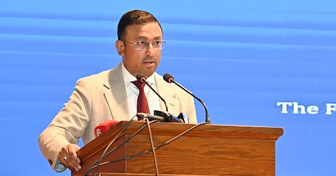 State Minister for Foreign Affairs Humaiun Kobir speaks at a conference held at the Foreign Service Academy on September 10, 2026.
