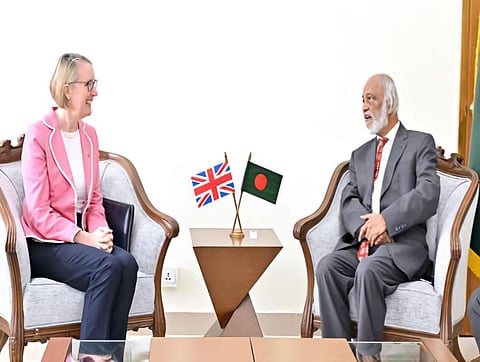 Moyeen Khan with British High Commissioner to Bangladesh Sarah Cooke