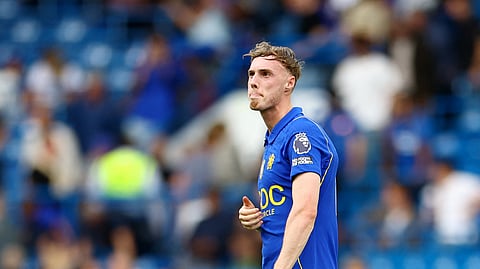 Chelsea's Cole Palmer looks dejected after the match.