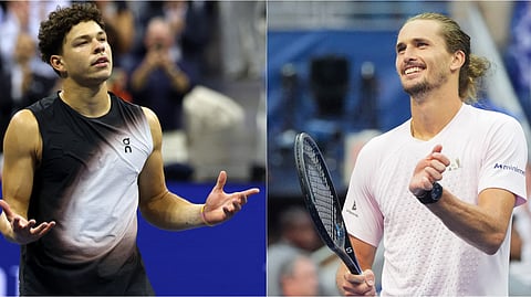 Ben Shelton (L) and Alexander Zverev are set to collide to clash in the men's singles' final of the US Open 2026.