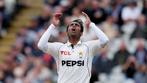 Pakistan's Mohammad Ali looks dejected after Joe Root's wicket is ruled out for a no-ball.