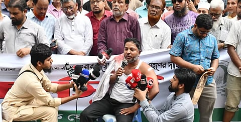 A clash outside the Islami Bank headquarters in Dhaka's Motijheel on September 14, 2026, left a number of people injured following a confrontation.