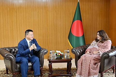 Chinese Ambassador to Bangladesh Yao Wen met with State Minister for Foreign Affairs Shama Obaed Islam, MP, at her office.