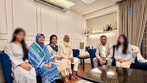 State Minister for Foreign Affairs Humaiun Kobir visits actress Azmeri Haque Badhon at her home on Tuesday on behalf of Prime Minister Tarique Rahman.
