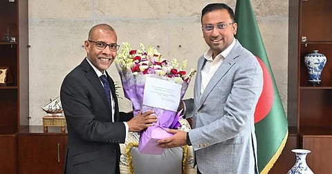 State Minister for Foreign Affairs Humaioun Kobir holds a meeting with WHO Representative Dr Ahmed Jamsheed Mohamed at his office on Wednesday.