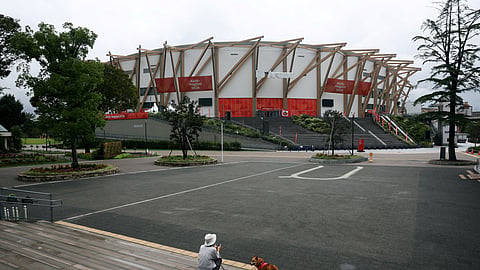 General view of Aichi International Arena in Nagoya ahead of the Asian Games.