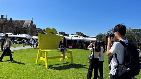 A student poses for a picture during the orientation week at The University of Sydney, in Camperdown, Australia February 15, 2023. (File Photo)
