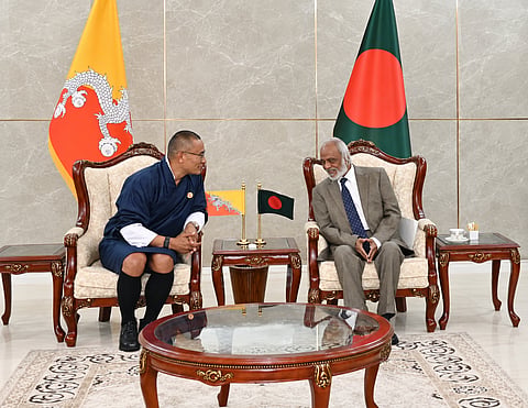 Moyeen Khan with Bhutanese Prime Minister Dasho Tshering Tobgay