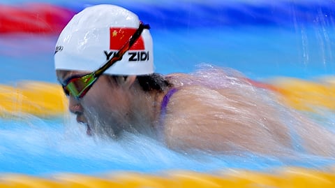 China's Yu Zidi in action.