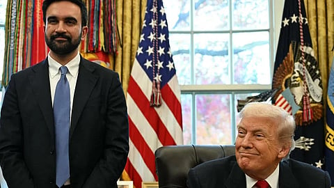 US President Donald Trump meets with New York City Mayor-elect Zohran Mamdani in the Oval Office of the White House, Nov 21, 2025.