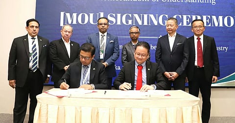Bangladesh High Commissioner to Malaysia Manjurul Karim Khan Chowdhury speaks at a Bangladesh-Malaysia business forum in Kuala Lumpur on Wednesday