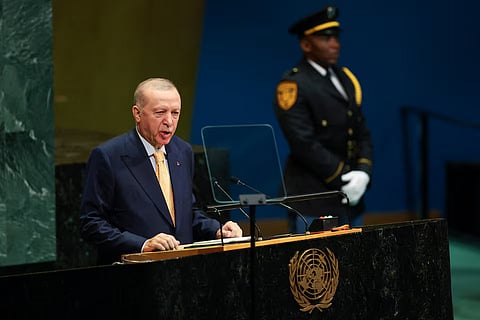 Turkey's President Recep Tayyip Erdogan addresses the 81st United Nations General Assembly at UN headquarters in New York City, US, September 22, 2026