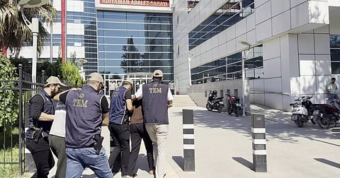 Turkish security forces detain suspects during an operation targeting the Daesh terrorist group, Adıyaman, southeastern Türkiye, Sept 17, 2026.
