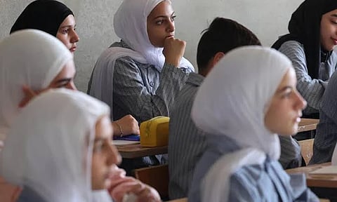 Yara Ajami's elementary school in Burj Qalaway was levelled by an Israeli strike in May.