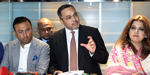 Spokesperson Mahdi Amin at a briefing in New York 