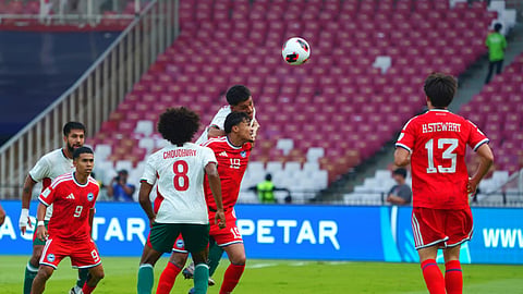 An action during Bangladesh Group A match against Singapore at the FIFA ASEAN Cup 2026 in Jakarta, Indonesia on Monday.