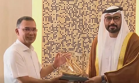 UAE Ambassador to Bangladesh Abdulla Ali Abdulla Alhmoudi meets Prime Minister Tarique Rahman at his office at Bangladesh Secretariat.